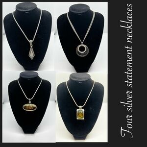 4 for$20 🌷Elegant Silver Statement Necklace Set of four 2 are Premier Designs